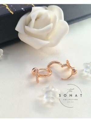 Sonat Collection Yeni Sezon Xuping Vip Seri Zirkon Taşlı Gold Çelik Küpe