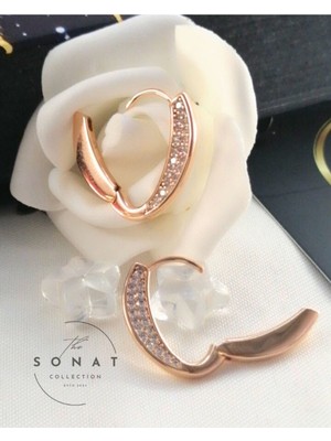 Sonat Collection Xuping Vip Seri Rose Gold Renk Zirkon Taşlı Çelik Küpe