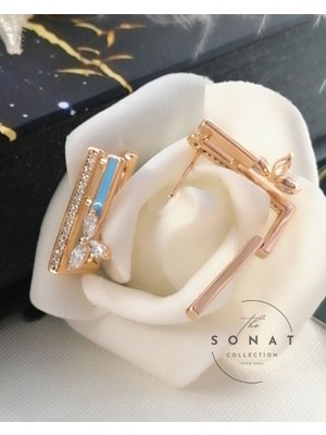 Sonat Collection Xuping Vip Seri Rose Gold Renk Zirkon Taşlı Çelik Küpe