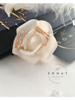 Sonat Collection Xuping Vip Seri Rose Gold Renk Zirkon Taşlı Çelik Küpe