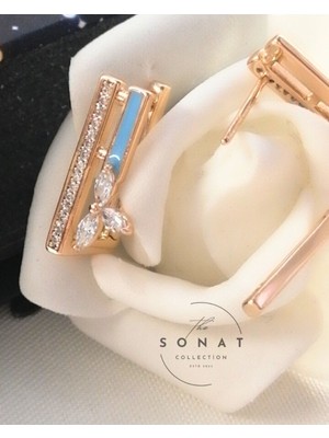 Sonat Collection Xuping Vip Seri Rose Gold Renk Zirkon Taşlı Çelik Küpe