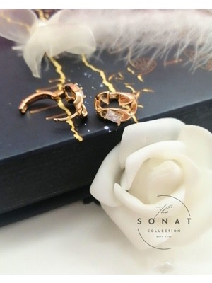 Sonat Collection Xuping Vip Seri  Zirkon Taşlı Gold Renk Çelik Küpe