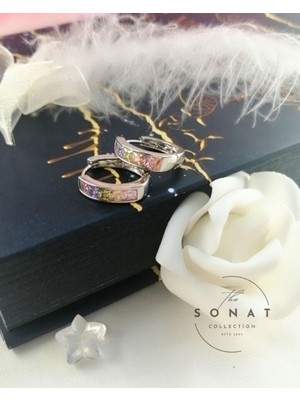 Sonat Collection Xuping Vip Seri  Zirkon Taşlı Gümüş Renk Çelik Küpe