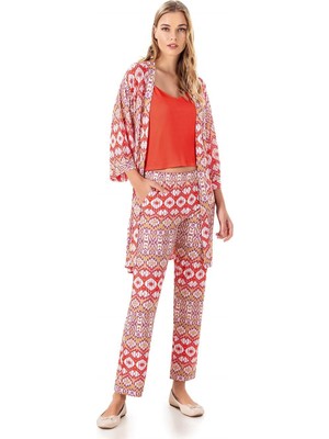 Kadın Yazlık Ip Askılı Sabahlıklı Pijama Modal Pamuk 3lü Set Homewear Dowry 15-13