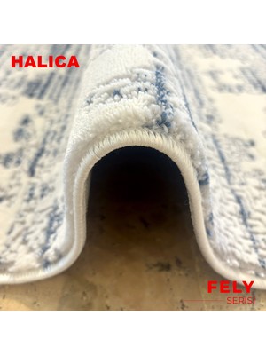 Halıca Fely 0569A Mavi-Krem Modern Salon Halısı