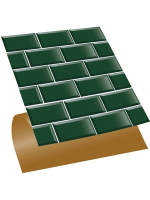 Tink Kendinden Yapışkanlı Zümrüt Metro Desenli Pvc Karo 30X30 cm (56 Adet) 5m2