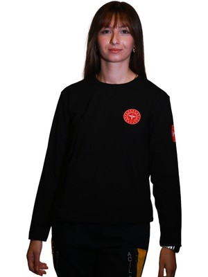 A Kalite 112 Uzun Kollu Siyah Renk Sweat Unisex Modeli