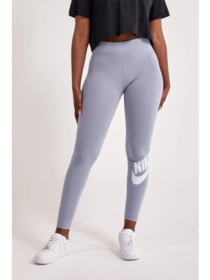 Nike Sportswear Club High-Rise Leggings Yüksek Belli Pamuklu Lila Tayt