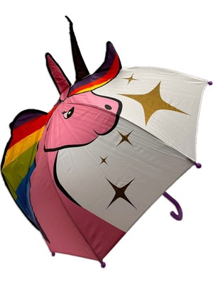 Bymiel Unicorn Karakter Figürlü 3 Boyutlu Çocuk Şemsiye