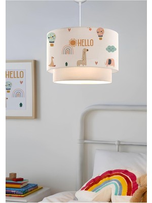 Woodhub Kids Hello Friends Kumaş Baskılı Sarkıt Çocuk Odası Özel Baskı