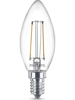 Philips 2 W (25W) Rustik LED Mum Ampul Şeffaf Cam Sarı Işık