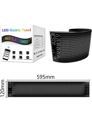 Prepare LED Matr x  Panel 60  cm  Rg-B Ekran Kumandalı App Kontrollü Iş Yeri Otomobil Tır Kamyon Cam Veya Duvar