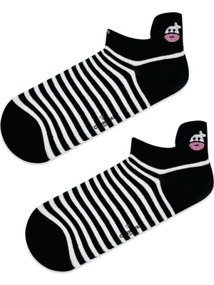 Carnaval Socks Ince Çember Desenli Inek Nakışlı Patik Spor Çorap