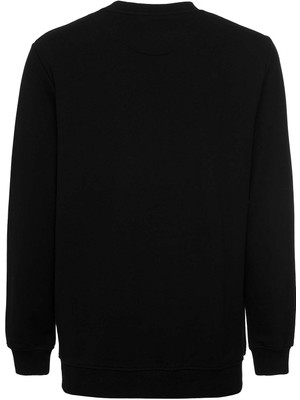 Wınston Erkek Regular Fit Tablo Baskılı Siyah Sweatshirt