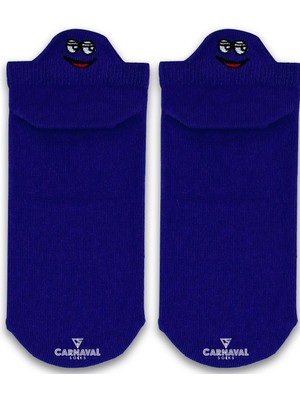 Carnaval Socks Nakışlı Lacivert Emoji Desenli Renkli Çorap