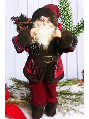 Sole Yılbaşı Süsü Noel Baba Biblo Figür Büyük Boy 35 Cm -   Çuvalı Ile...