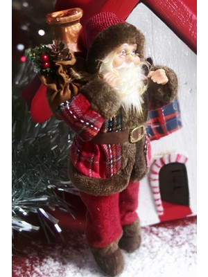 Sole Yılbaşı Süsü Noel Baba Biblo Figür Büyük Boy 35 Cm -   Çuvalı Ile...