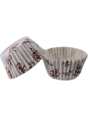 Tahtakale Toptancısı Kek Kalıbı Pet Kapsül 52X45 mm Kağıt Cupcake Kağıdı (100 Adet)  Sarmaşık Desenli