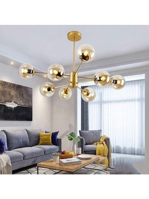 Woodhub Modern Altın Rengi Avize Aydınlatıcı