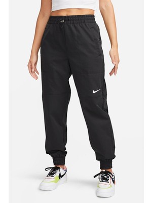 Nike Sportswear Swoosh Woven Women's Pant Black Kadın Eşofman Altı Siyah