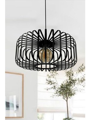 Woodhub Sante Siyah Sarkıt Avize Iç Mekan Aydınlatma Dekoratif Mutfak Hol Cafe Ofis