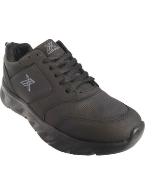 Luttoon 4154-24 Deri Anatomik Hafıza Taban Kadın Sneaker Siyah Füme