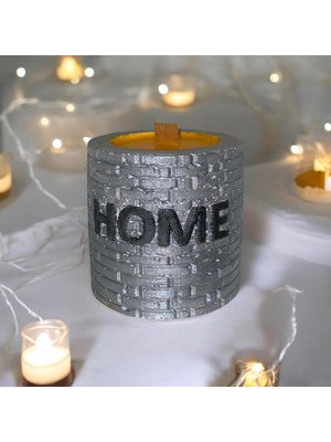 Preto Home Desenli Hediyelik Kokulu Dekoratif Mum - Silver %100 Soya Wax