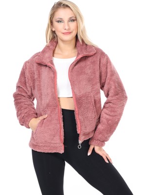 Kadın Wellsoft Yumuşak Fermuarlı Peluş Mont