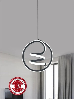 Woodhub 3 Renk Modern Sarkıt LED Avize Siyah Kasa