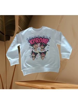 Kuromi Baskılı Tarz Yeni Nesil Karakter Sanrio Beyaz Renk Sweatshirt
