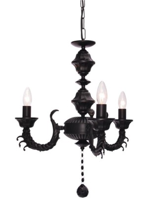 Woodhub Novel 3'lü Siyah Avize