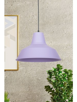Woodhub NO33 Modern Tasarım Lila Renk Metal Sarkıt Cafe - Mutfak Tekli Avize