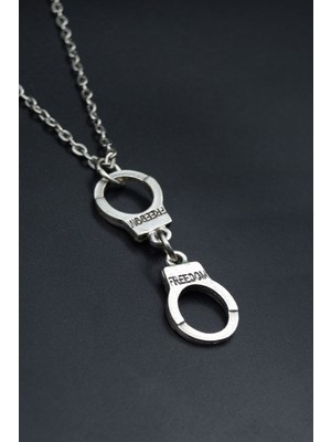 Kelepçe   Gümüş Kaplama Unisex Düz Zincir Kolye kod 887