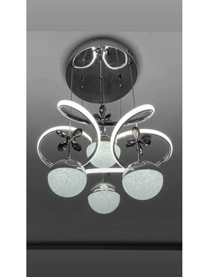 Woodhub Modern Ledli 3 1 Krom Kaplamalı 3 Renk Dron Sarkıt Avize