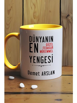 Hedizu Kişiye Özel Dünyan En Güzel Yengesi Kupa Bardak Sarı Yengeye Doğum Günü Hediyesi