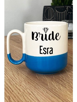Hedizu Kişiye Özel Bride Pro Kupa Bardak Mavi Söz Nişan Düğün Hediyesi