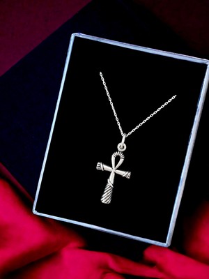 Alaja Silver Ankh Sembolü Nil'in Anahtarı Çivi Yazılı Unisex Tasarım 925 Ayar Gümüş Kolye