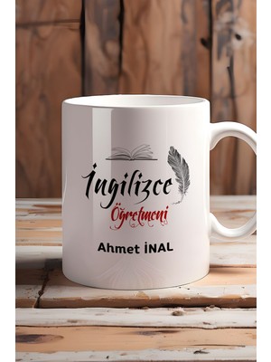 Hedizu Kişiye Özel Ingilizce Öğretmeni Kupa Bardak Beyaz Öğretmenler Günü Hediyesi