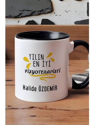 Hedizu Kişiye Özel Yılın En Iyi Fizyoterapisti Kupa Bardak Siyah Tıp Bayramı Hediyesi