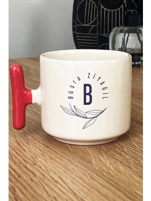 Hedizu Kişiye Özel Isim Soyisim Yazılı Kupa Bardak T Kulplu Pembe Doğum Günü Hediyesi