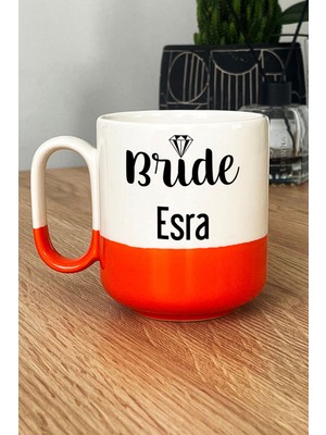 Hedizu Kişiye Özel Bride Pro Kupa Bardak Turuncu Söz Nişan Düğün Hediyesi
