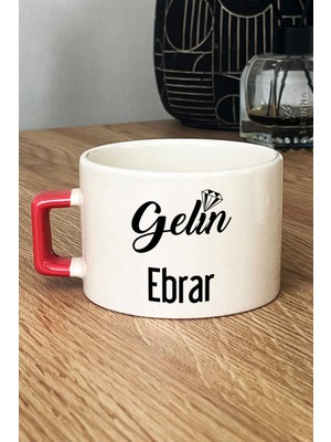 Hedizu Kişiye Özel Gelin Lüks Fincan Turuncu Nişan Düğün Söz Isteme Hediyesi