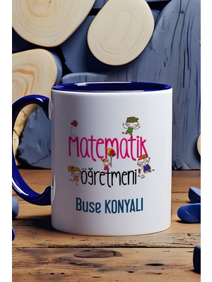 Hedizu Kişiye Özel Matematik Öğretmeni Kupa Bardak Lacivert Öğretmenler Günü Hediyesi