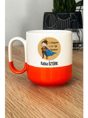 Hedizu Kişiye Özel Kadın Öğretmenler Günü Hediyesi Pro Kupa Bardak Turuncu