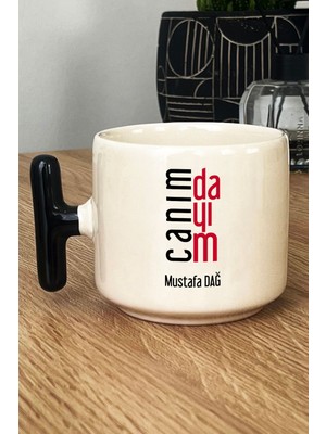 Hedizu Kişiye Özel Canım Dayım Kupa Bardak T Kulplu Siyah Dayıya Doğum Günü Hediyesi