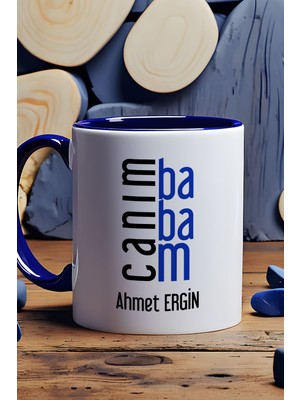 Hedizu Kişiye Özel Canım Babam Kupa Bardak Lacivert Babalar Günü Doğum Günü Hediyesi