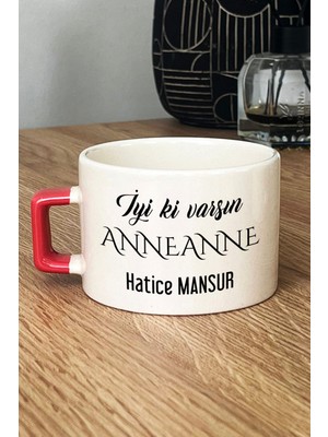 Hedizu Kişiye Özel Iyi Ki Varsın Anneanne Lüks Fincan Turuncu Anneler Günü Hediyesi