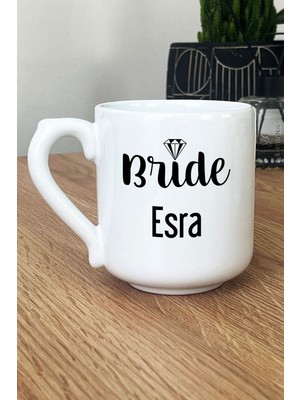 Hedizu Kişiye Özel Bride Kupa Bardak Oval Söz Nişan Düğün Hediyesi
