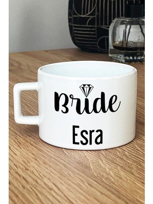 Hedizu Kişiye Özel Bride Lüks Fincan Beyaz  Söz Nişan Düğün Hediyesi