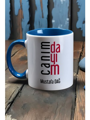 Hedizu Kişiye Özel Canım Dayım Kupa Bardak Mavi Dayıya Doğum Günü Hediyesi